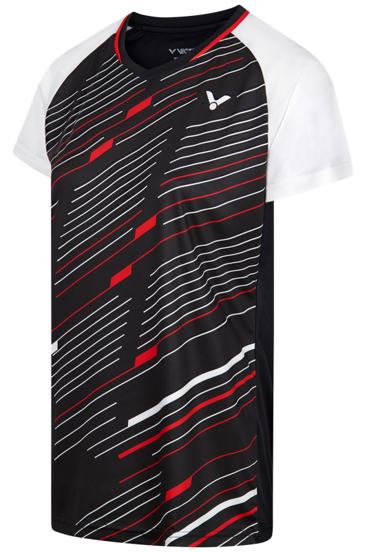 VICTOR T-SHIRT  T-44101 C BLACK/RED WOMENS