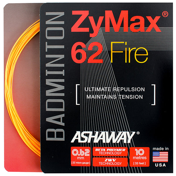 Badminton Re-String Ashaway Zymax 62 Fire